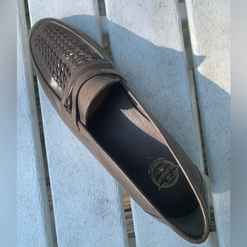 Florsheim Rucci Weave Loafers Men’s  8 D Women’s 10 D Made In Italy New Leather